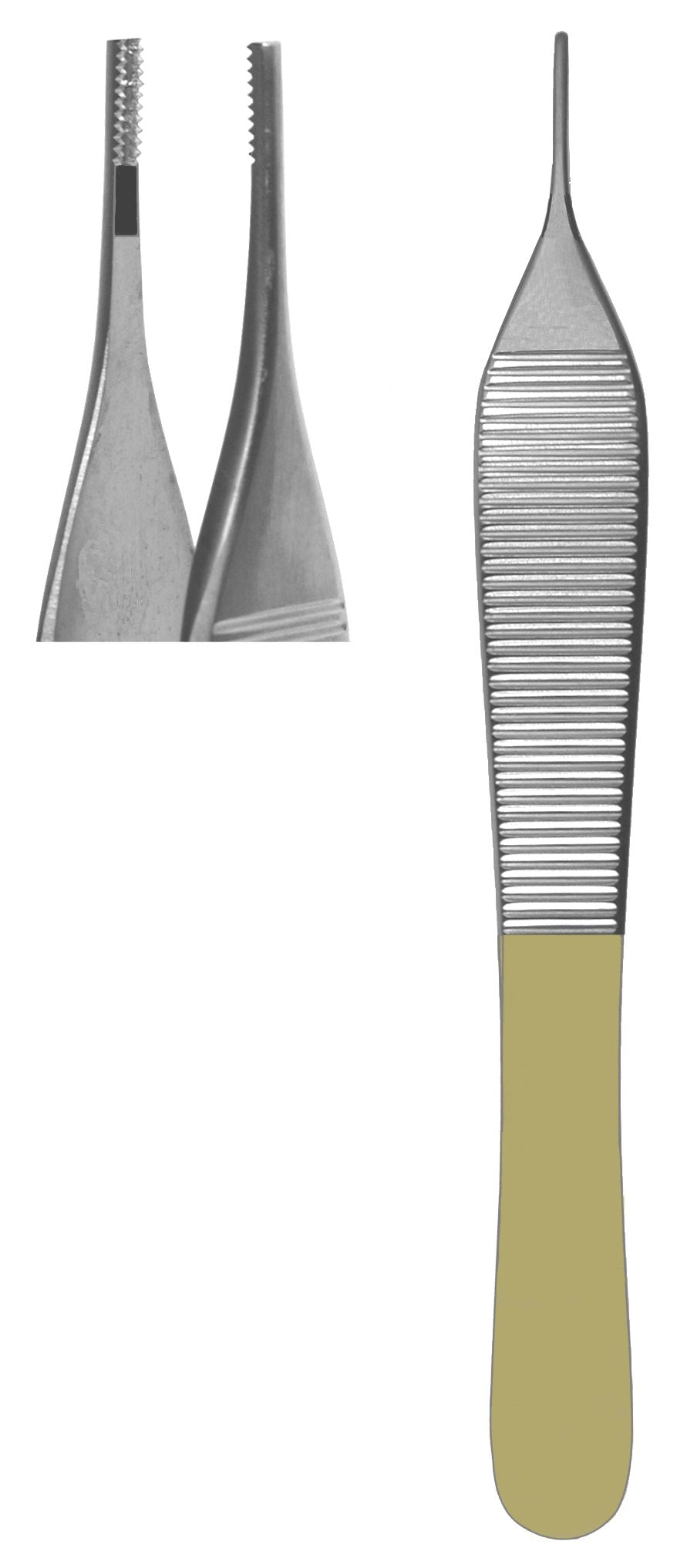 Tissue Forceps, Adson-Brown Straight 7 X 7 Teeth Carbide 12cm  (Z-4638)