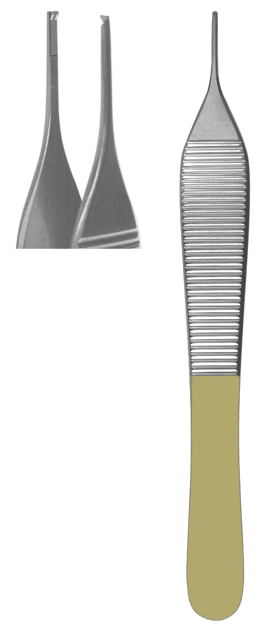 Tissue Forceps, Adson Straight 1 X 2 Teeth Carbide 12cm  (Z-5254)