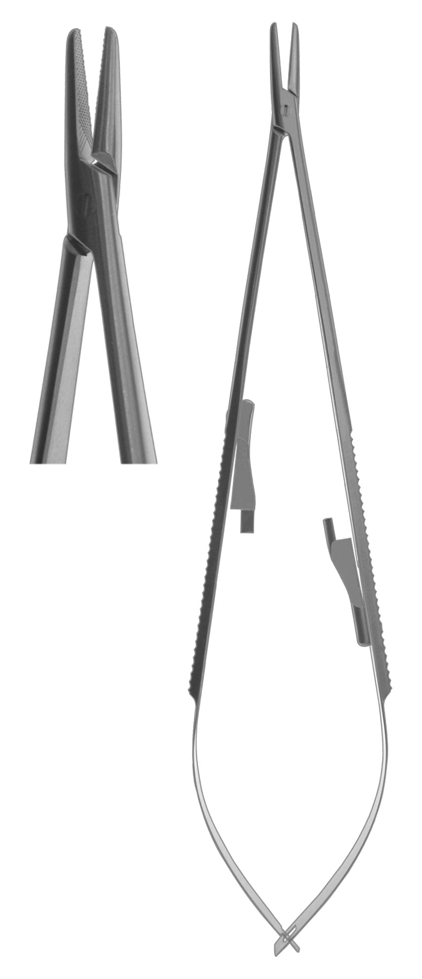 Needle Holder, Castroviejo Straight Round Body 18cm  (Z-7022)