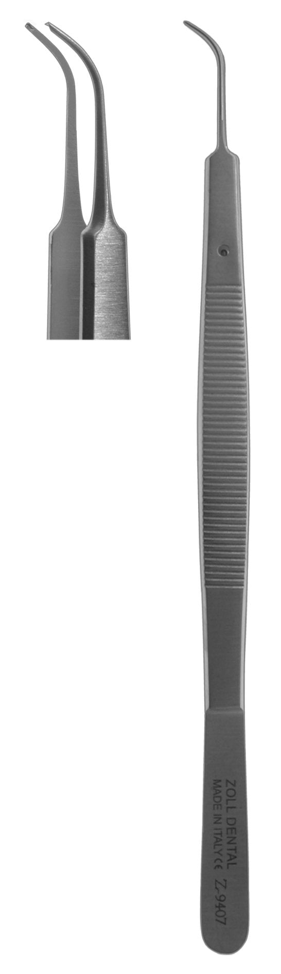 Tissue Forceps, Gerald Micro Curved 1 X 2 Teeth 18cm  (Z-9407)